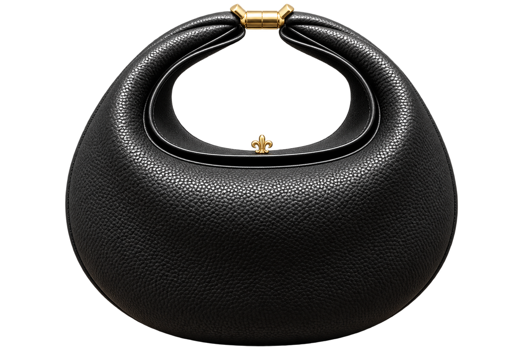 Women’s Genuine Cow Leather Half Moon Shoulder Bag – Solid Color Handbag