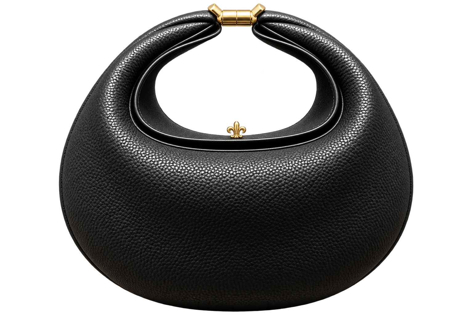 Women’s Genuine Cow Leather Half Moon Shoulder Bag – Solid Color Handbag