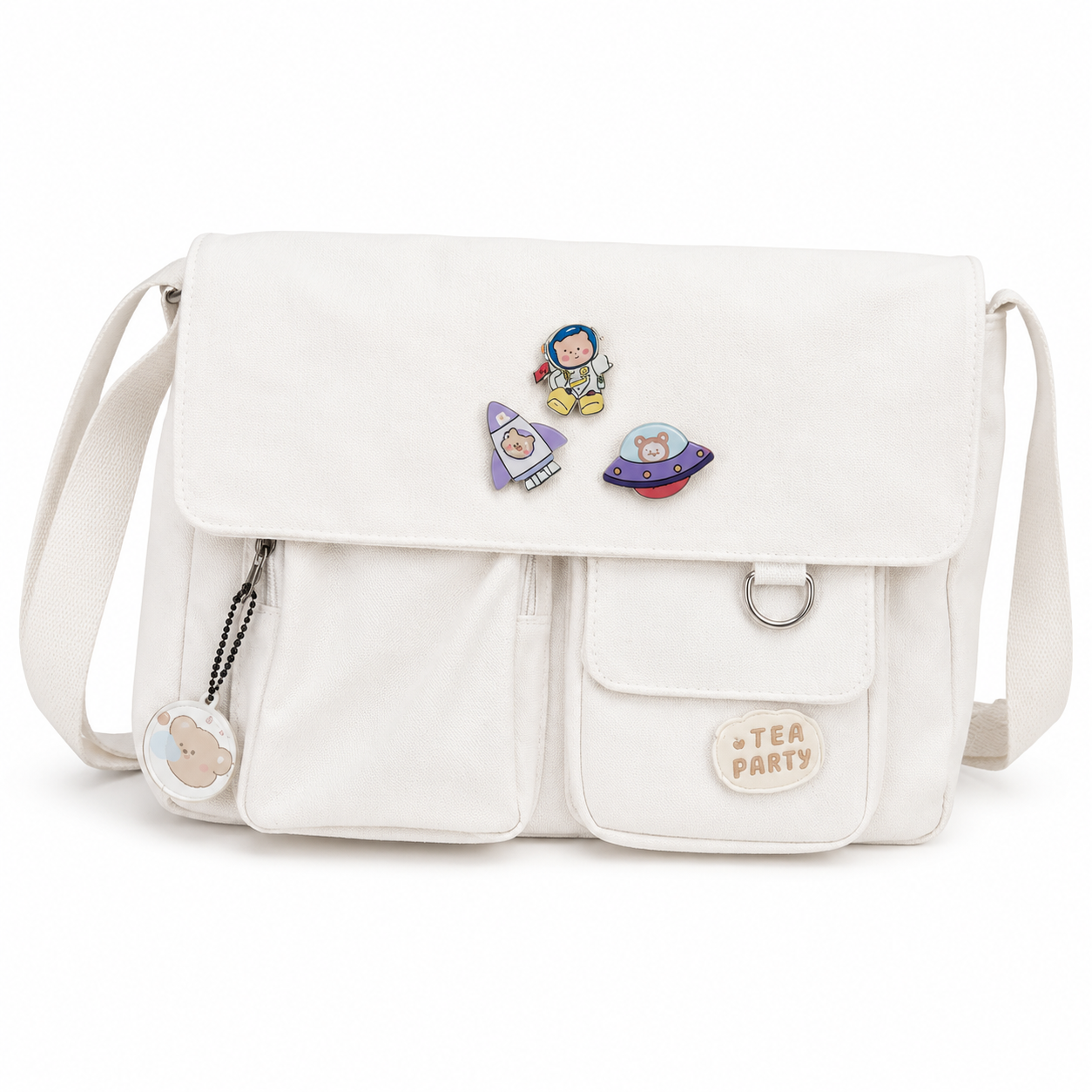 Canvas Crossbody Messenger Bag for Women – Casual Shoulder Bag with Adjustable Strap, Front Pockets