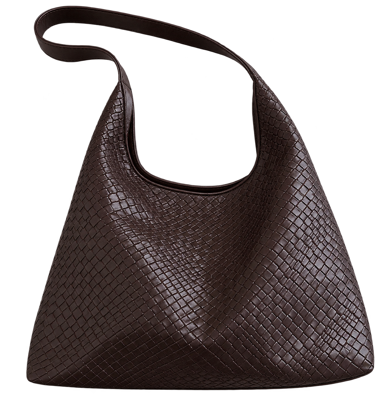 Women’s Woven Faux Leather Shoulder Tote Bag, Large Capacity, Casual Daily Work Bag