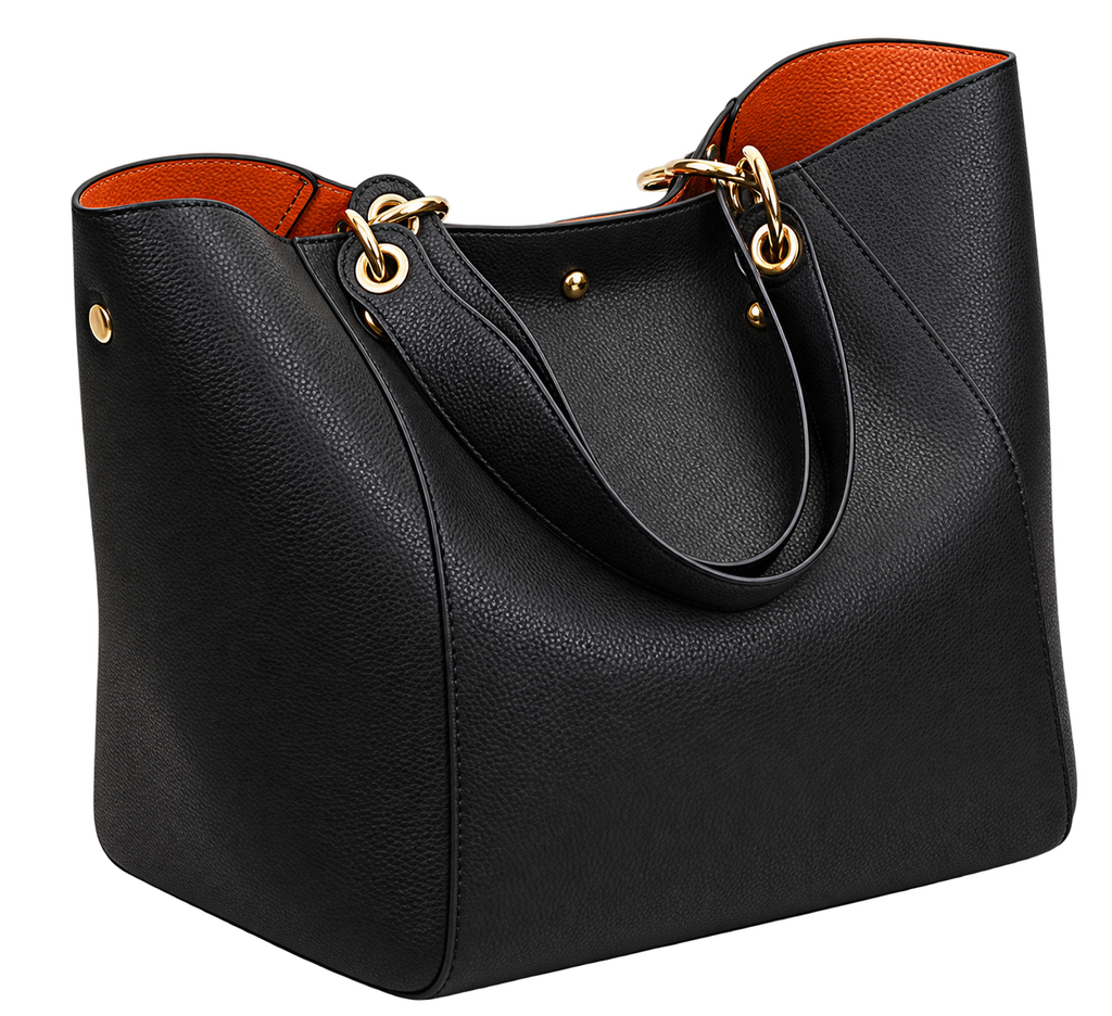 Pahajim Women's Large PU Leather Tote Bag Shoulder Handbag Top Handle Bag for Work and Shopping