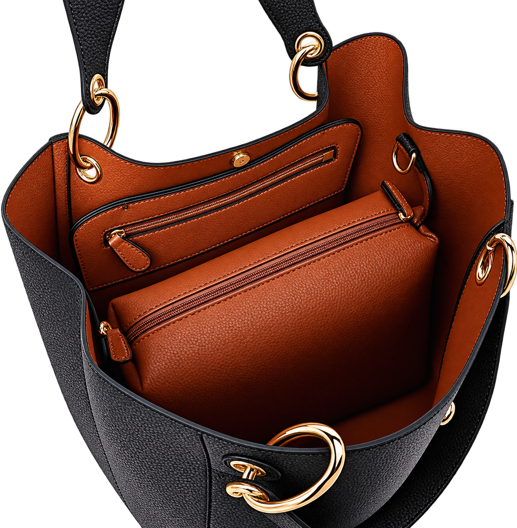 Pahajim Women's Large PU Leather Tote Bag Shoulder Handbag Top Handle Bag for Work and Shopping