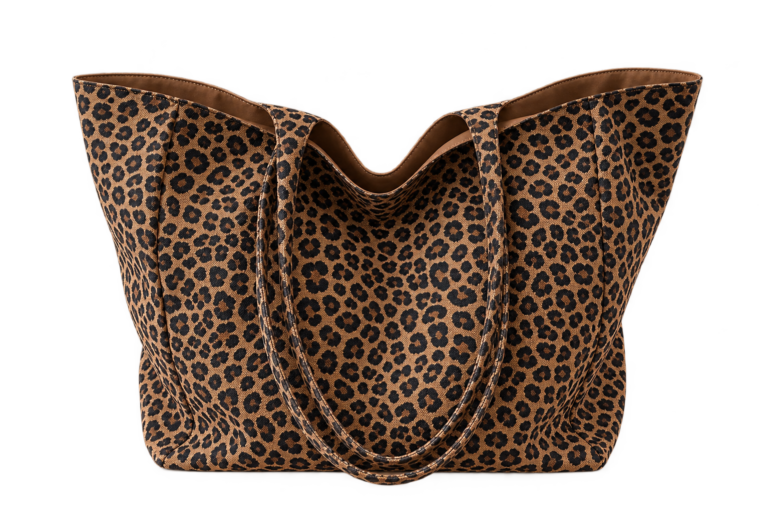 Leopard Print Tote Bag for Women – Casual Nylon Shoulder Handbag, Bucket Purse
