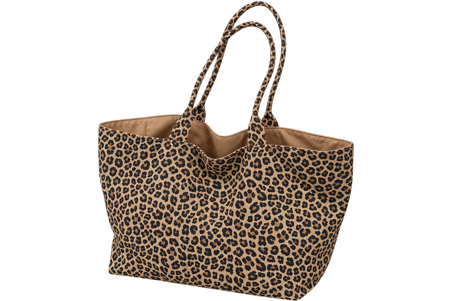 Leopard Print Tote Bag for Women – Casual Nylon Shoulder Handbag, Bucket Purse