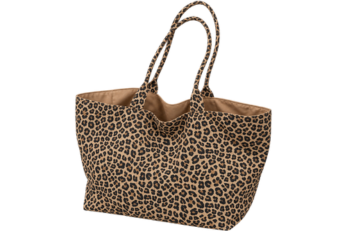 Leopard Print Tote Bag for Women – Casual Nylon Shoulder Handbag, Bucket Purse