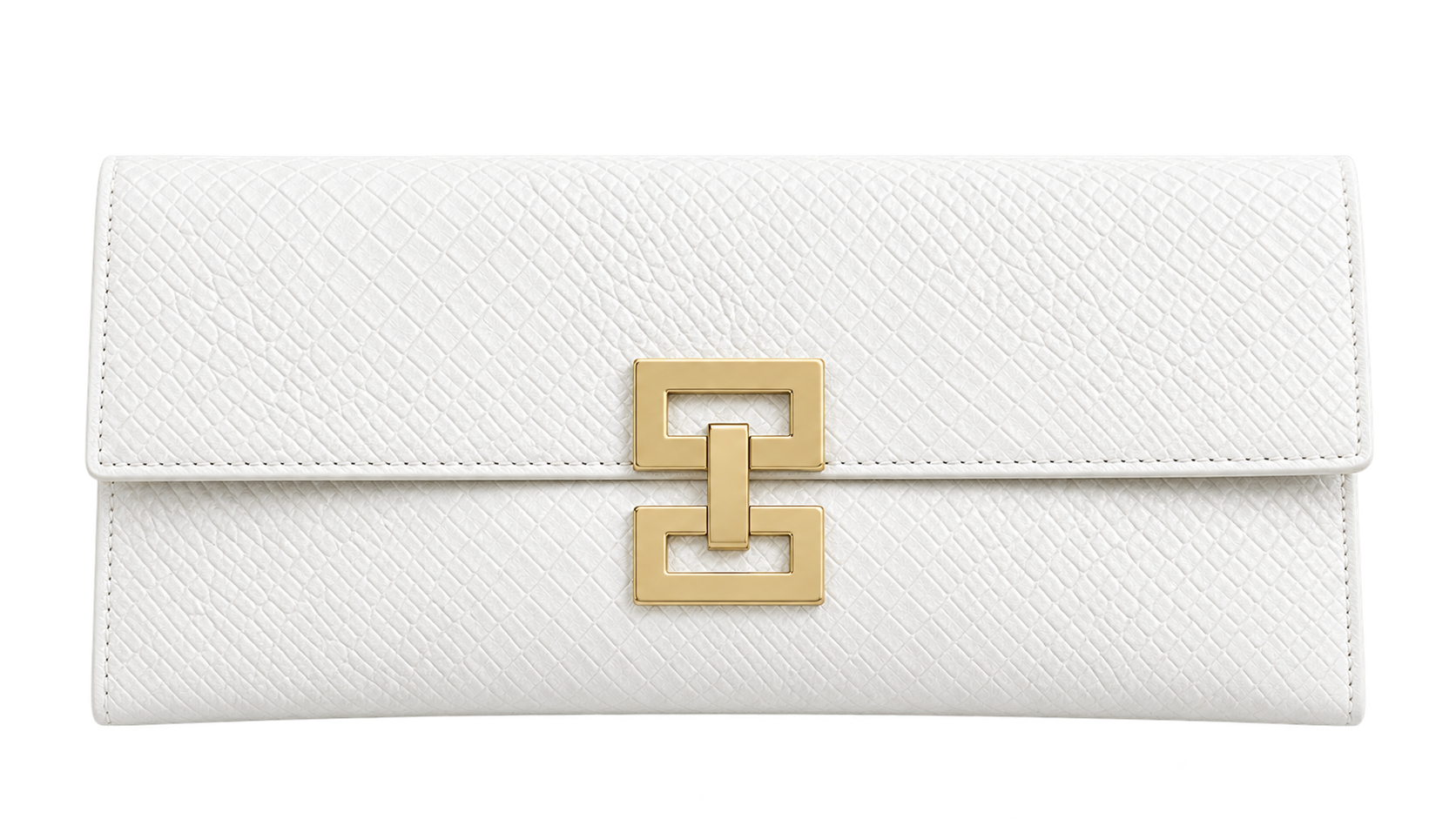 Women’s Black Snake Print Clutch Bag with Gold Square Lock – Envelope