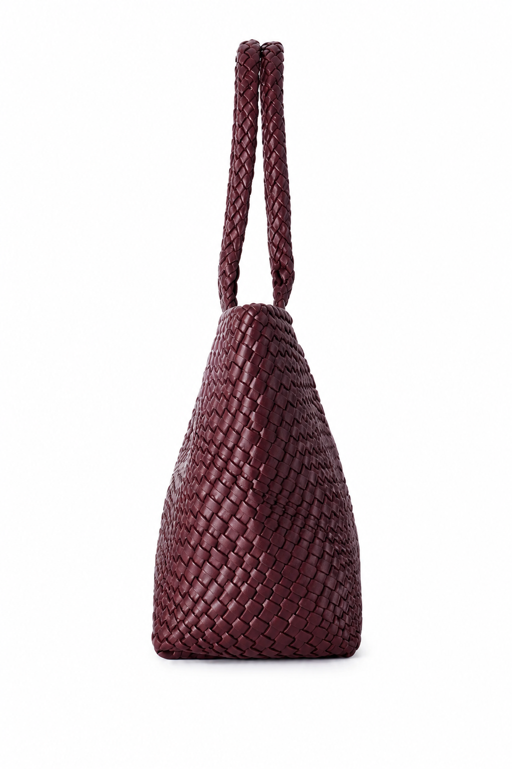 Large Woven Tote Bag for Women, Vegan Leather Shoulder Handbag, Handwoven Work & Travel Tote