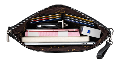 Men's Leather Clutch Wallet with Phone and Card Holder