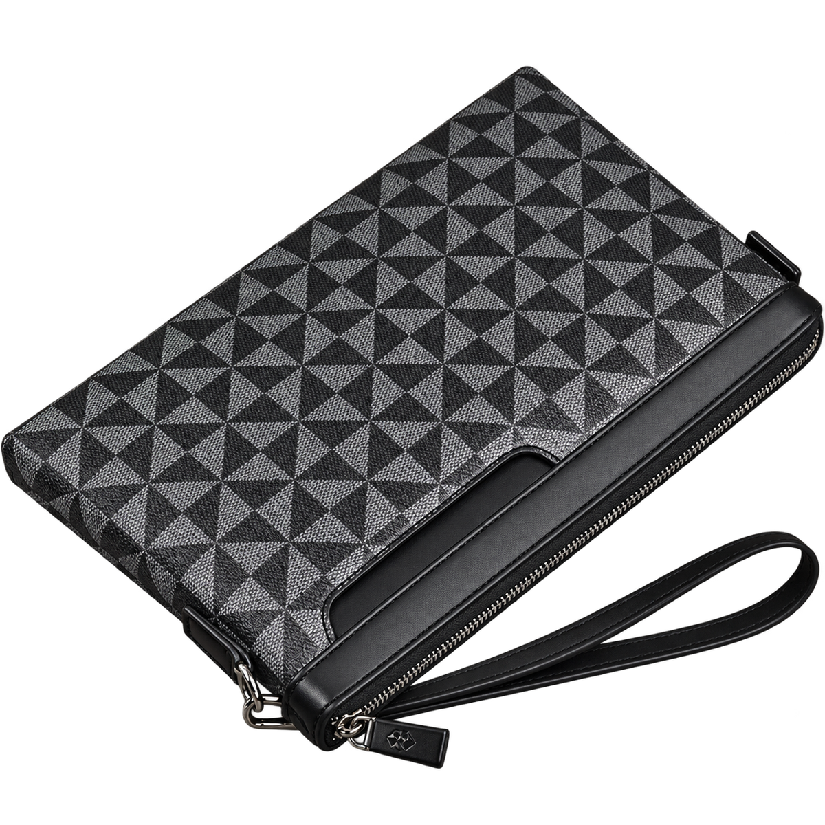 Men's Leather Clutch Wallet with Phone and Card Holder