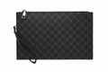 Men’s Printed Leather Envelope Clutch Bag with Wrist Strap