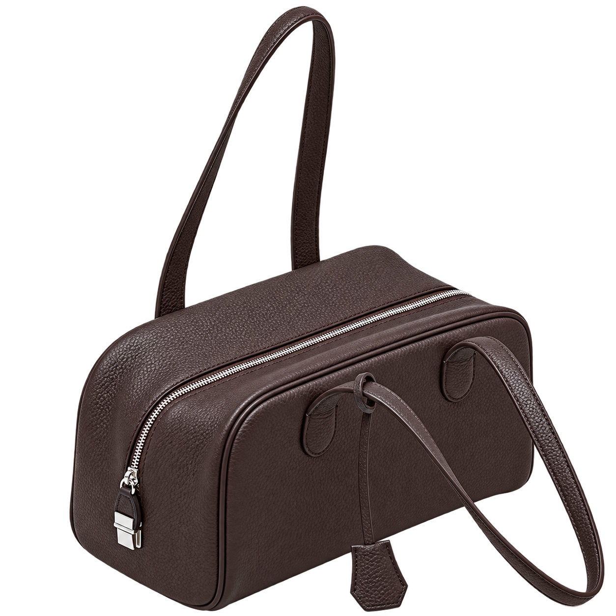 Women’s Genuine Leather Tote Bag – Large Capacity Shoulder Handbag, Simple Commuter Style, Coffee Brown