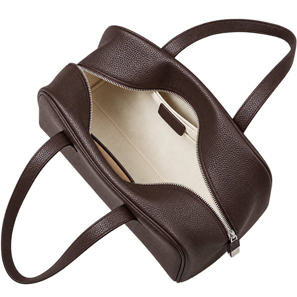 Women’s Genuine Leather Tote Bag – Large Capacity Shoulder Handbag, Simple Commuter Style, Coffee Brown