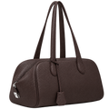 Women’s Genuine Leather Tote Bag – Large Capacity Shoulder Handbag, Simple Commuter Style, Coffee Brown