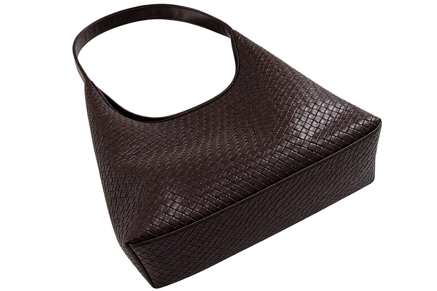 Women’s Woven Faux Leather Shoulder Tote Bag, Large Capacity, Casual Daily Work Bag
