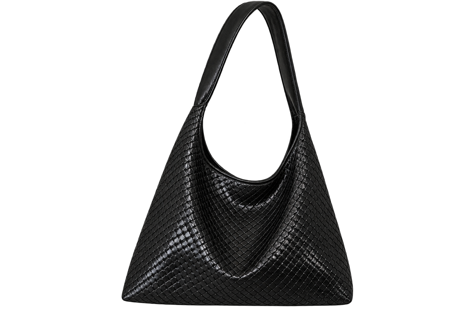 Women’s Woven Faux Leather Shoulder Tote Bag, Large Capacity, Casual Daily Work Bag