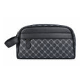 Men's PU Print Toiletry Bag, Large Capacity Travel Wash Bag with Wrist Strap